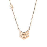 Sterling Silver with Rose Gold Plate Arrow Head Style Pendant