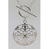 Sterling Silver Cubic Zirconia Pendent Necklace