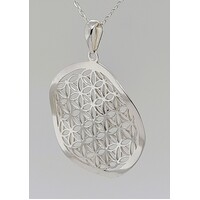 Sterling Silver Open Patterned Circular Pendant