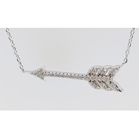 Cubic Zirconia Arrow Sterling Silver Pendant CLEARANCE