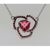 Sterling Silver Swarovski Pink Crystal Pendant