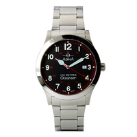 Gents 'Oceaneer' 100m Water Resistant Black Dial Luminous Hands Arabic Numerals with Date Analogue Watch - NK129 S2FB