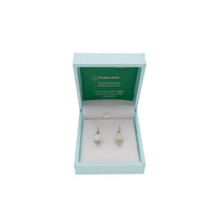 Crystal Carvings Naturals Amazonite Drop Earrings 10mm Bead on Rhodium Plated Silver Hooks