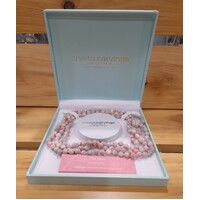 Crystal Carvings Naturals 62" Matte Pink Matrix Necklace