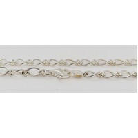 4.5mm Wide Sterling Silver Oval Figaro Non Diamond Cut 1 on 1 Link 50cm Long Chain