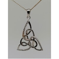 Sterling Silver Cubic Zirconia Celtic Style Pendant