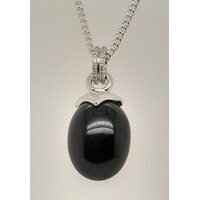 9 Carat White Gold Black Onyx & Diamond Pendant