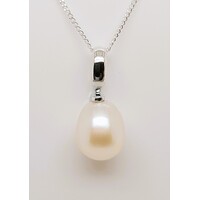 Sterling Silver White Freshwater Pearl Drop Pendant