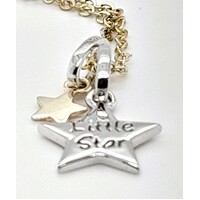 Sterling Silver Little Star Pendant with Small Gold Star Charm CLEARANCE
