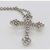 Sterling Silver Cubic Zirconia Set Cross Pendant