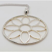 Sterling Silver Reed Edge Flower of Life Pendant