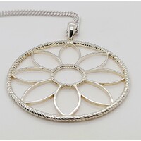 Sterling Silver Twisted Edge Flower of Life Pendant