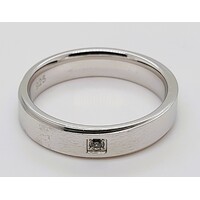 Satin Finish Cubic Zirconia Set Sterling Silver Ring AUS Size U