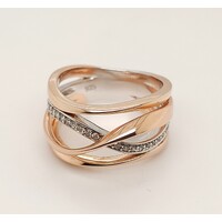 Rose Gold Plated Sterling Silver Cubic Zirconia Ring AUS Size O½
