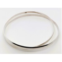 Sterling Silver 4mm Wide Russian Double Bangle