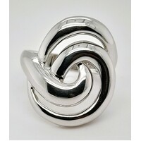 Sterling Silver Wide Swirl Ring Size P