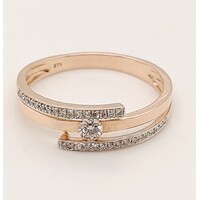 9 Carat Rose Gold Diamond Set Ring AUS Size P