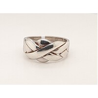 Sterling Silver 4 band Puzzle Ring Size Q½