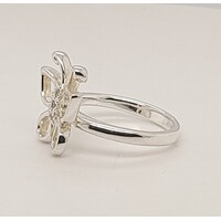 Cubic Zirconia Butterfly Sterling Silver Ring AUS Size L