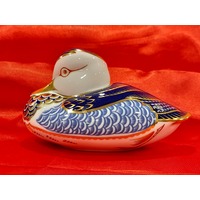 Royal Crown Derby Royal Blue Duck Paperweight with Stopper