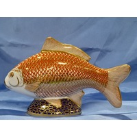 Royal Crown Derby Golden Carp Paperweight with Basal Stopper