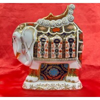 Royal Crown Derby Large Indian Elephant Paperweight with Basal Stopper