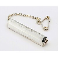 Sterling Silver Rectangular Engraved Brooch - CLEARANCE