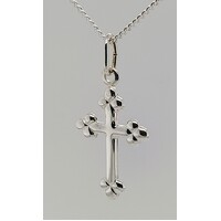 Sterling Silver Trefoil Cross Pendant