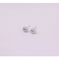 Sterling Silver Grey Freshwater Pearl Button Stud Earrings