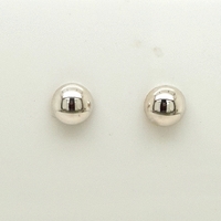 Sterling Silver 6mm Half Dome Polished Stud Earrings
