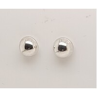 Sterling Silver 7mm Half Dome Polished Stud Earrings