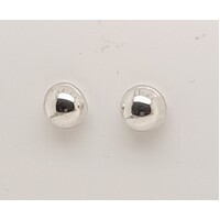 Sterling Silver 7mm Half Dome Polished Stud Earrings