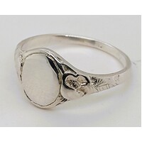 Sterling Silver Plain Oval Signet Ring