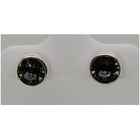 Sterling Silver Swarovski Elements Grey Crystal Stud Earrings