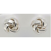 Sterling Silver Large Knot Stud Earrings
