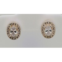 Sterling Silver Cubic Zirconia Stud Earrings