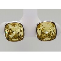 Sterling Silver Lemon Crystal Stud Earrings