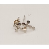 Sterling Silver Diamond Set Cross Stud Earrings - CLEARANCE