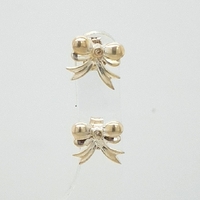 Sterling Silver Diamond Set Bow Stud Earrings