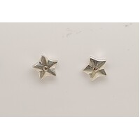 Sterling Silver Diamond Set Star Stud Earrings - CLEARANCE