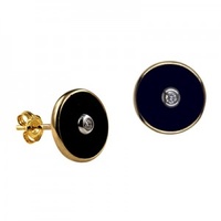 Onyx and Diamond Stud Earrings