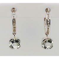 Sterling Silver Mint Green Quartz Drop Earrings