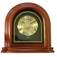 Timber Skeleton Mantle Clock with Engraving Plate CLSKPT-39