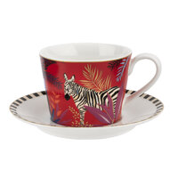 Sara Miller London Tahiti Zebra 200ml Teacup & Saucer