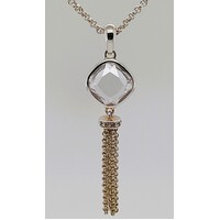 Sterling Silver Cubic Zirconia Set Tassel Pendant - CLEARANCE