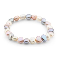 Audrey Multi Coloured 9.5-10.5mm Baroque Keshi Freshwater Pearl Bracelet