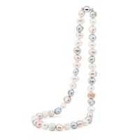 Cloudy Skies 45cm Multi Coloured 9.5-10.5mm Baroque Keshi Freshwater Pearl Necklace