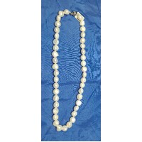 White Keshi 9.5-10.5mm Freshwater Pearl 45cm Necklace with Sterling Silver Clasp