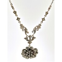 Sterling Silver and Marcasite Flower Pendant