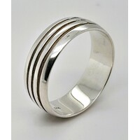 Half Round Sterling Silver Ring AUS Size W